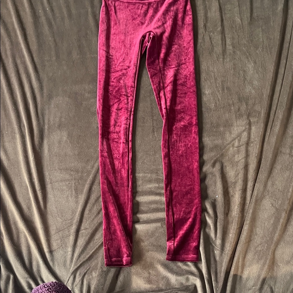SPANX Women's Velvet Leggings - Rich Burgundy - Picture 2 of 4